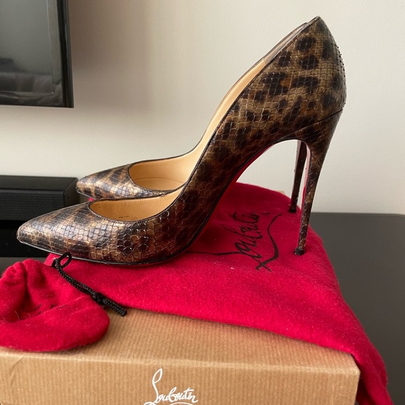 Christian Louboutin pigalle follies python leopard print size 39.5 sized pumps - Picture 5 of 12
